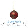 FEERIC LIGHTS & CHRISTMAS - Boule de Noël Verre 80 mm Imprimé Pompon 2 Assortiments - vignette