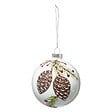 FEERIC LIGHTS & CHRISTMAS - Boule de Noël Verre 80 mm Imprimé Pompon 2 Assortiments - vignette