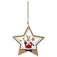 FEERIC LIGHTS & CHRISTMAS - Sujet de Noël Bois Père Noël Renne Pailleté 2 Assortiment - vignette