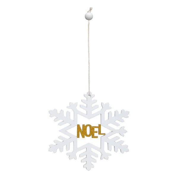 FEERIC LIGHTS & CHRISTMAS - Suspension noël bois flocon pailletée - large