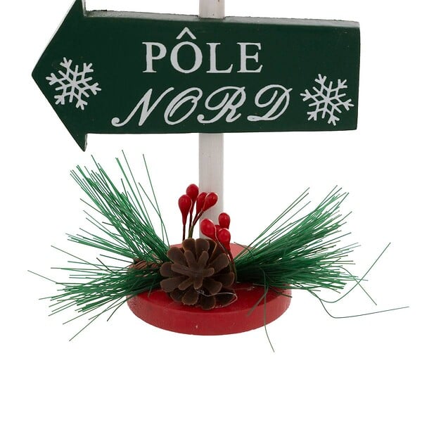 FEERIC LIGHTS & CHRISTMAS - Sujet pancartes bois H.14cm rouge et vert - large