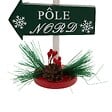 FEERIC LIGHTS & CHRISTMAS - Sujet pancartes bois H.14cm rouge et vert - vignette