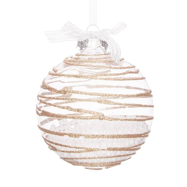 FEERIC LIGHTS & CHRISTMAS - Boule intérieur billes polystyrène D.10cm blanc assorti - large