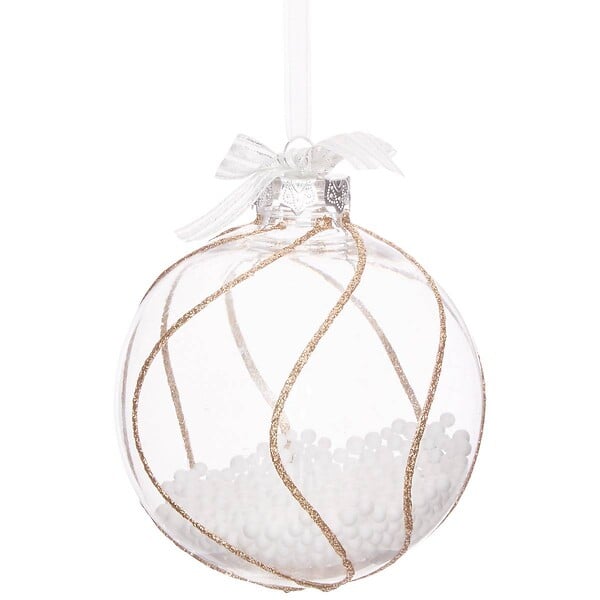 FEERIC LIGHTS & CHRISTMAS - Boule intérieur billes polystyrène D.10cm blanc assorti - large