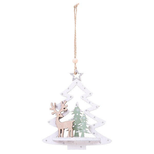 FEERIC LIGHTS & CHRISTMAS - Sujet sapin paysage 3D bois - large