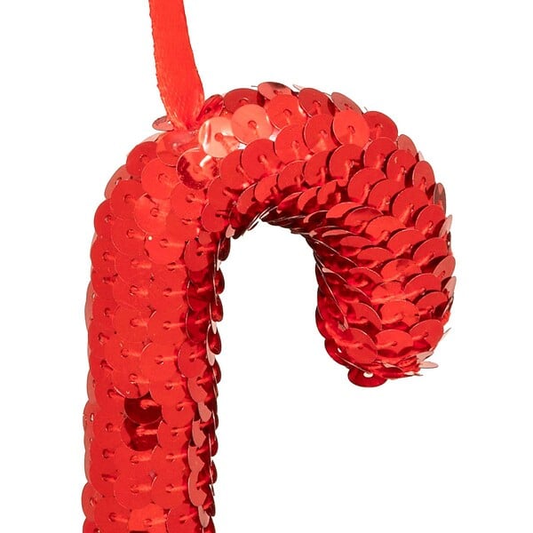 FEERIC LIGHTS & CHRISTMAS - Sujet sucre d'orge sequins polystyrène H.20cm rouge - large