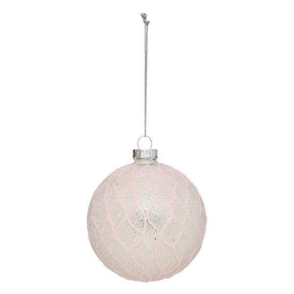 FEERIC LIGHTS & CHRISTMAS - Boule de Noel Verre 70 mm Alvéole Blanc - large