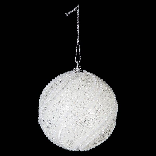 FEERIC LIGHTS & CHRISTMAS - Boule avec perles pailletées D.8cm polystyrène assorti - large