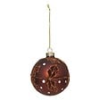 FEERIC LIGHTS & CHRISTMAS - Boule verre feuilles D.8cm marron - vignette