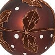 FEERIC LIGHTS & CHRISTMAS - Boule verre feuilles D.8cm marron - vignette