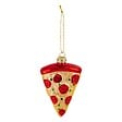 FEERIC LIGHTS & CHRISTMAS - Sujet part de pizza verre H.11cm rouge et or - vignette