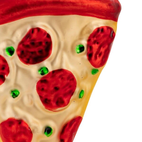 FEERIC LIGHTS & CHRISTMAS - Sujet part de pizza verre H.11cm rouge et or - large