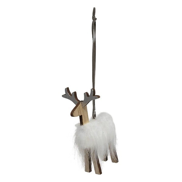 FEERIC LIGHTS & CHRISTMAS - Sujet renne avec fourrure l.11cm bois - large