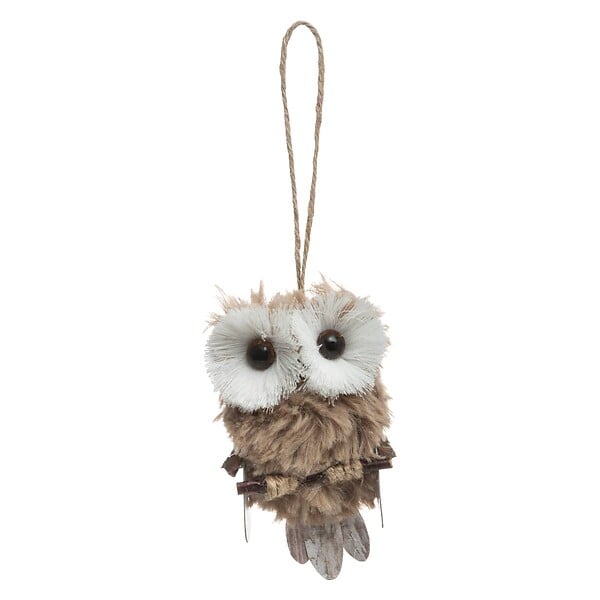 FEERIC LIGHTS & CHRISTMAS - Sujet de noël hibou fourrure H10 - large