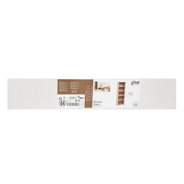 5 FIVE SIMPLY SMART - Étagère 5 niveaux "Bivoak" 180x60cm effet bois - large