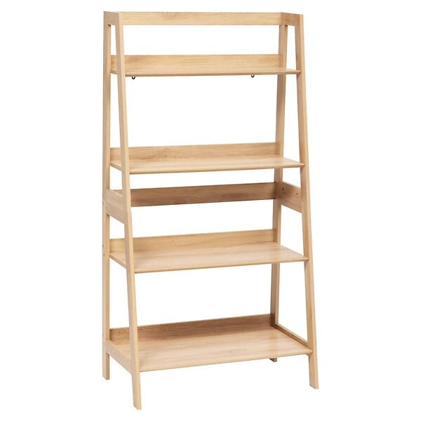 5 FIVE SIMPLY SMART - Etagère 4 niveaux Abana bois clair - large