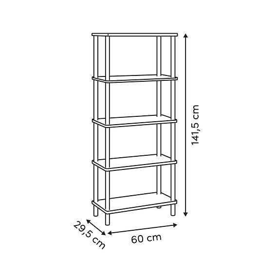 5 FIVE SIMPLY SMART - Etagère 5 niveaux Come bois et effet marbre - large