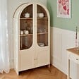 ATMOSPHERA - Vaisselier 4 portes 4 niveaux ivoire H180cm - vignette