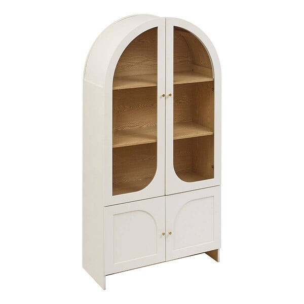 ATMOSPHERA - Vaisselier 4 portes 4 niveaux ivoire H180cm - large