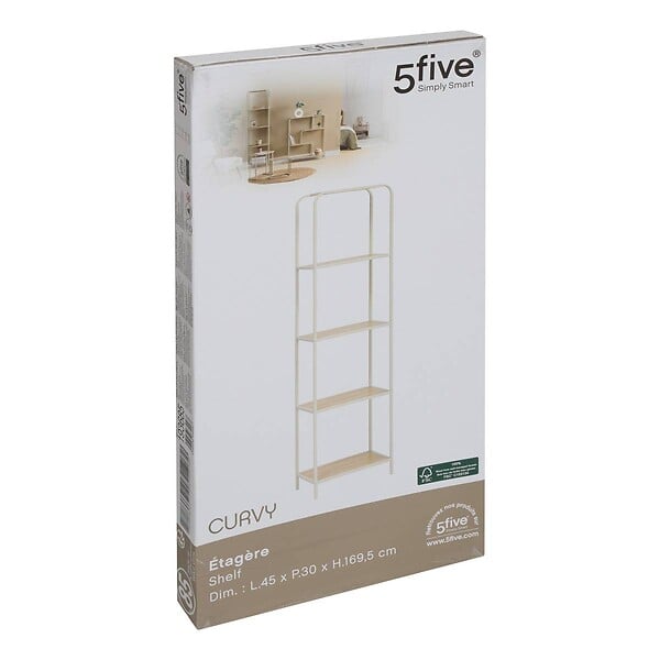5 FIVE SIMPLY SMART - Etagère 4 niveaux Curvy bois clair - large