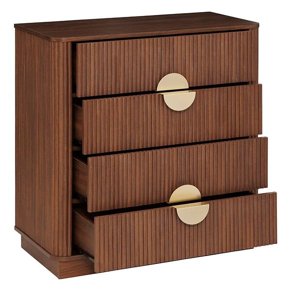 ATMOSPHERA - Commode 4 tiroirs Wany marron 80x40cm - large