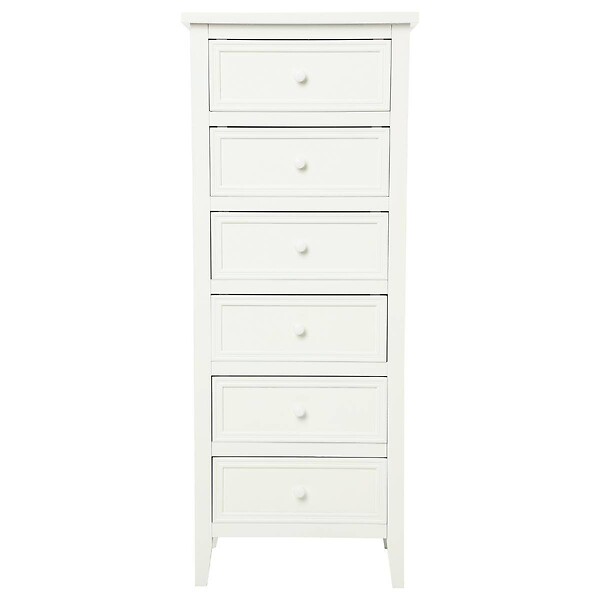 ATMOSPHERA - Chiffonnier "Charme" blanc 6 tiroirs - large