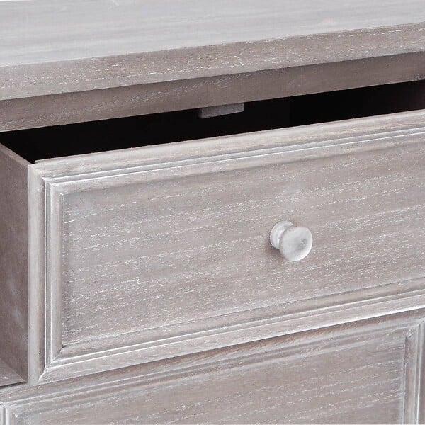 ATMOSPHERA - Chiffonnier "Charme" bois blanchi 6 tiroirs - large