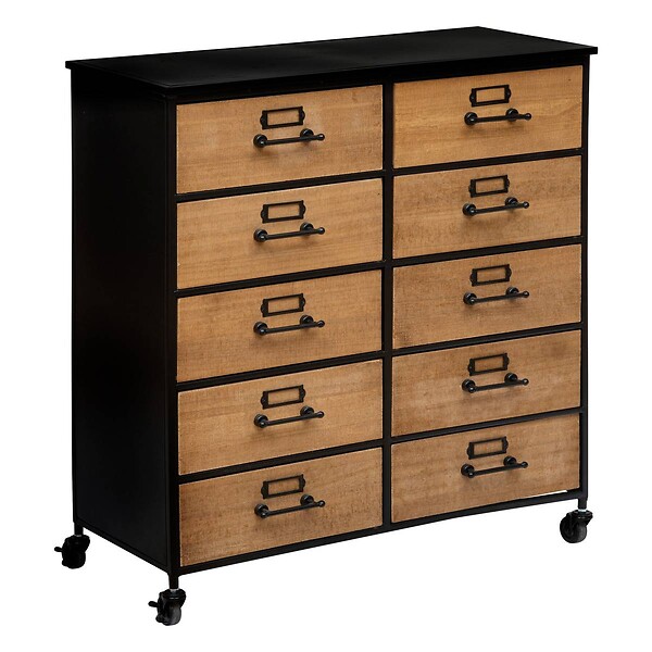 ATMOSPHERA - Commode double "Baris" métal et bois 10 tiroirs - large