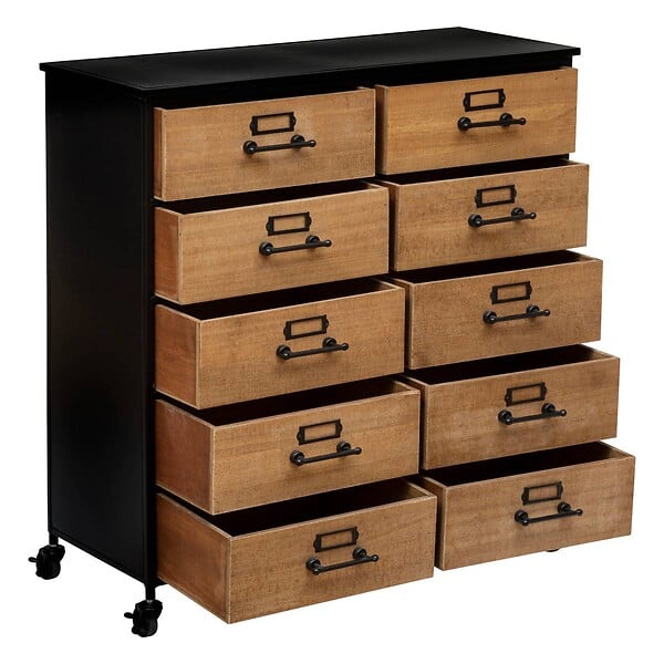 ATMOSPHERA - Commode double "Baris" métal et bois 10 tiroirs - large
