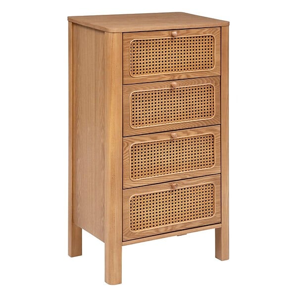 ATMOSPHERA - Chiffonier "Tiria" en placage frêne 4 tiroirs 55x38cm - large