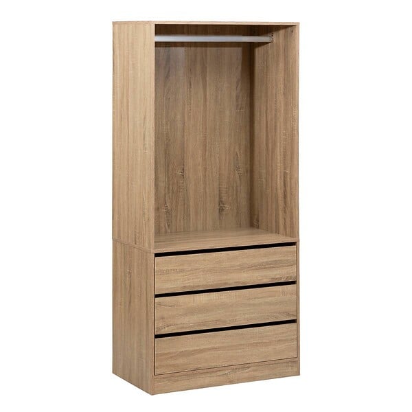 5 FIVE SIMPLY SMART - Dressing "Dolo" 3 tiroirs avec penderie effet bois - large