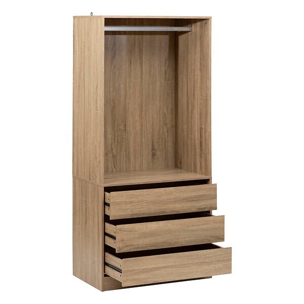 5 FIVE SIMPLY SMART - Dressing "Dolo" 3 tiroirs avec penderie effet bois - large