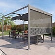 HESPERIDE - Tonnelle rectangulaire "Zalya" graphite & ardoise 4x3m - vignette