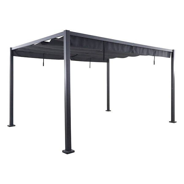 HESPERIDE - Tonnelle rectangulaire "Zalya" graphite & ardoise 4x3m - large