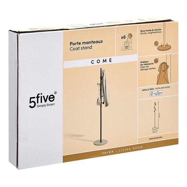 5 FIVE SIMPLY SMART - Porte-manteaux Come 6 patères arrondies - large