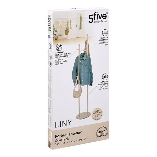 5 FIVE SIMPLY SMART - Porte-manteaux Liny 6 accroches L40cm - large