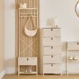 5 FIVE SIMPLY SMART - Dressing Tissa 4 patères 1 tiroir beige - vignette