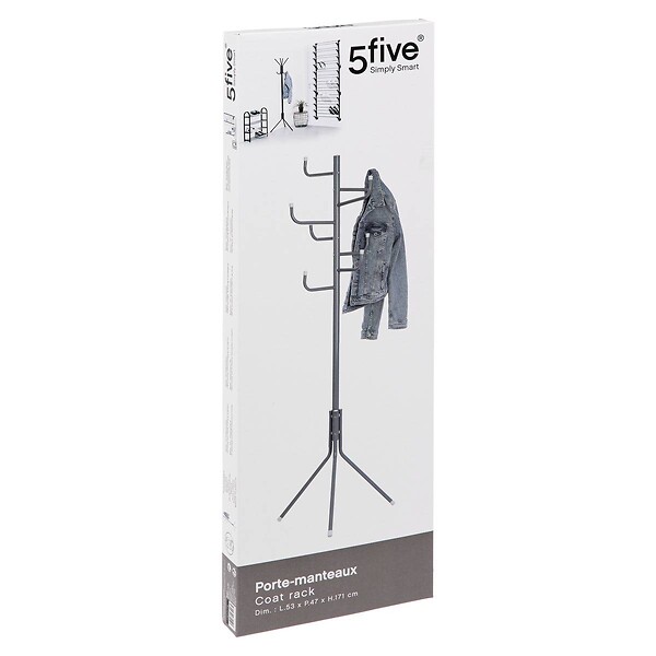 5 FIVE SIMPLY SMART - Porte-manteaux 8 crochets métal gris - large
