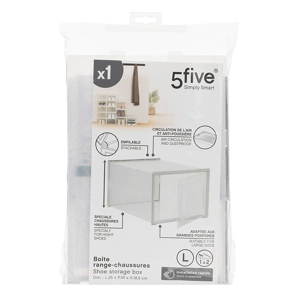 5 FIVE SIMPLY SMART - Boîte range-chaussures "Stak" L en plastique - large