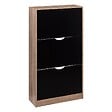 5 FIVE SIMPLY SMART - Meuble range-chaussures 3 tiroirs noir/effet chêne - vignette