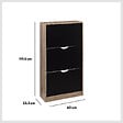 5 FIVE SIMPLY SMART - Meuble range-chaussures 3 tiroirs noir/effet chêne - vignette