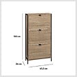 5 FIVE SIMPLY SMART - Meuble range-chaussures 3 tiroirs "Aliaj" effet chêne naturel - vignette