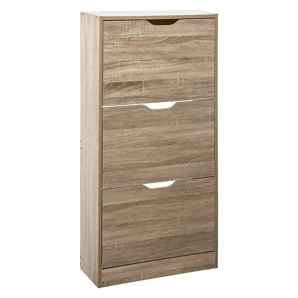 5 FIVE SIMPLY SMART - Meuble range-chaussures 3 tiroirs effet chêne naturel - large
