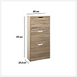 5 FIVE SIMPLY SMART - Meuble range-chaussures 3 tiroirs effet chêne naturel - vignette
