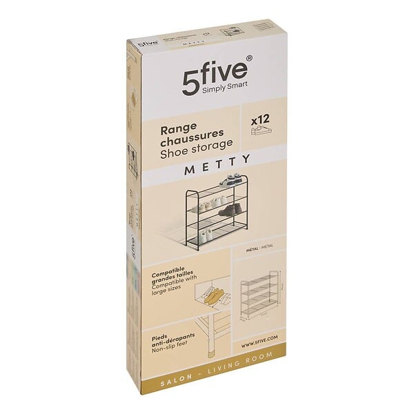 5 FIVE SIMPLY SMART - Range-chaussures 12 paires Metty noir - large