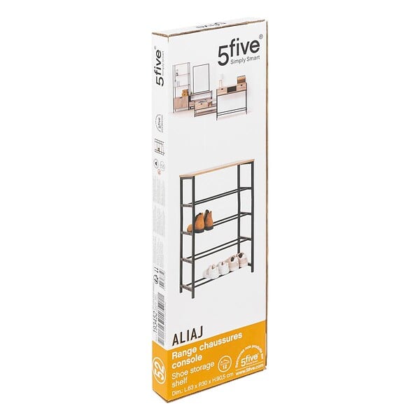 5 FIVE SIMPLY SMART - Range-chaussures console "Aliaj" effet chêne naturel - large