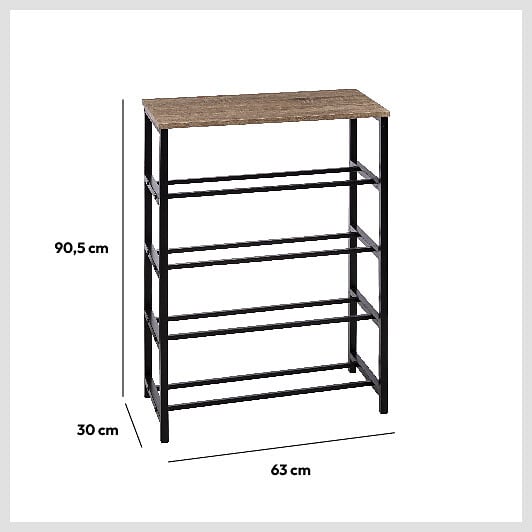 5 FIVE SIMPLY SMART - Range-chaussures console "Aliaj" effet chêne naturel - large