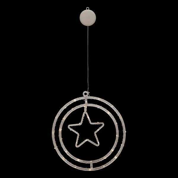 FEERIC LIGHTS & CHRISTMAS - Déco lumineuse intérieur Double cercle 50 LED H 41 cm - large
