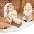 FEERIC LIGHTS & CHRISTMAS - Déco nativité 7 santons 33x16cm grès et MDF - vignette