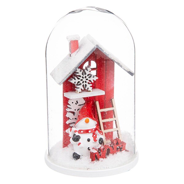 FEERIC LIGHTS & CHRISTMAS - Déco sujet bois sous cloche H12 - large